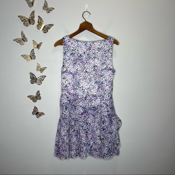 🦋🌙 BANANA REPUBLIC | Purple and White Floral V-Neck Dress - Picture 9 of 9